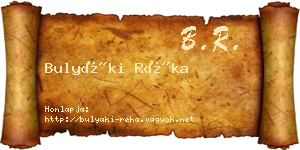 Bulyáki Réka névjegykártya